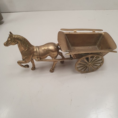 Vintage brass horse and cart - vintage,