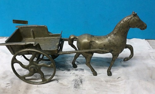 Vintage brass horse and cart - vintage,