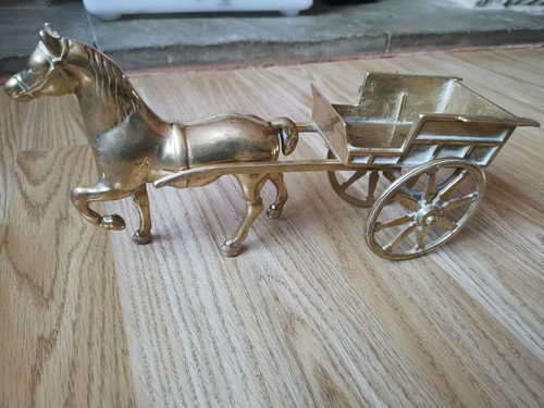 Brass horse and - horse, cart