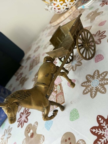 Vintage style brass horse and - vintage,
