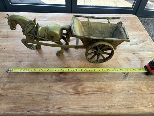Brass horse and cart - , vintage