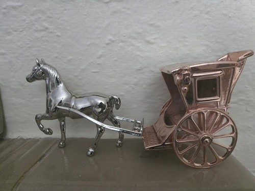 Chrome plated brass horse and