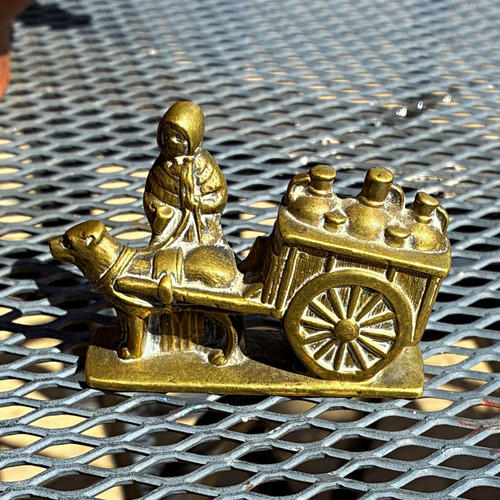 Brass horse drawn - brass, horse-drawn
