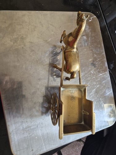 Brass horse drawn cart - brass, wagon
