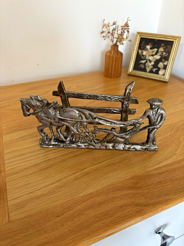 Brass horse and - cart, figurine