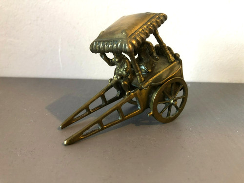 Vintage brass horse drawn cart - vintage,
