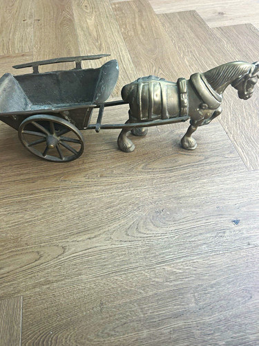 Victorian brass horse - victorian, cart