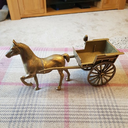 Brass horse and cart - horse,