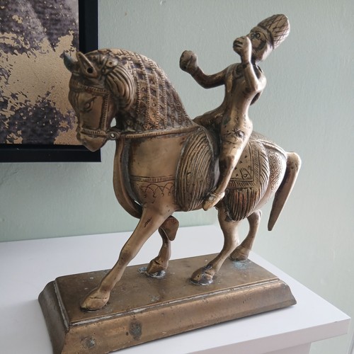 Antique brass horse with - brass,