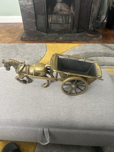 Brass horse and cart vintage - horse,