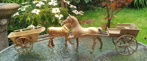 Brass horse and cart - 2,
