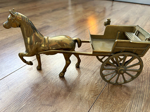 Vintage brass horse and - horse,