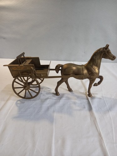 Brass horse and cart - horse,