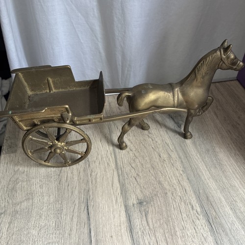 Brass horse and cart vintage - horse,