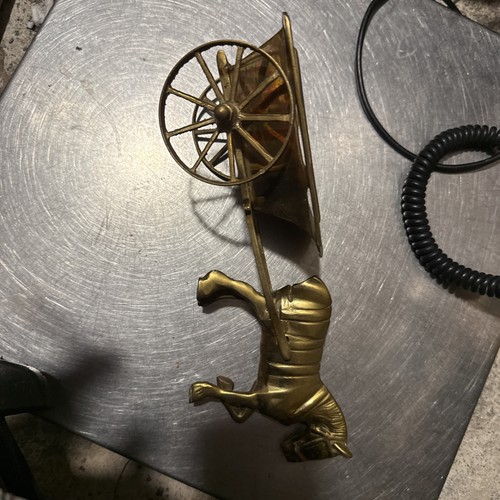 Brass horse and - horse, cart