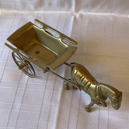 Vtg solid brass horse and - vtg,