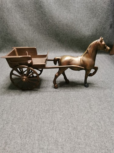 Vintage brass horse and cart
