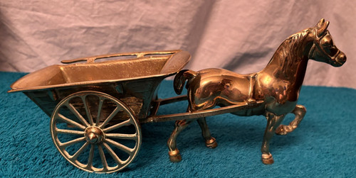 Vintage brass horse - and, /