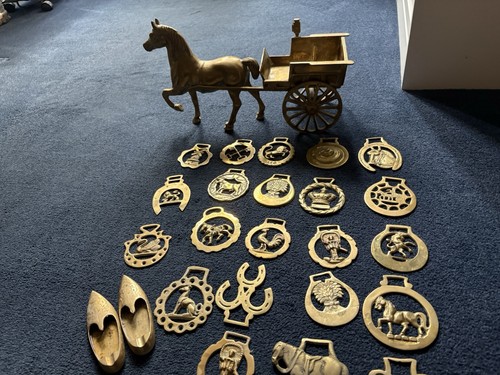 Vintage solid brass horse - brass,