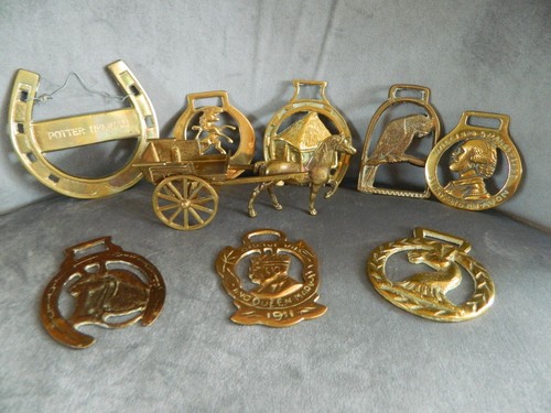 Vintage brass small horse and - vintage,