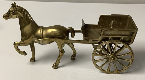Vintage cast brass horse - vintage,