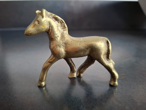 Small vintage brass horse - small,