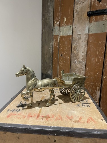 Large brass horse cart solid - large, &