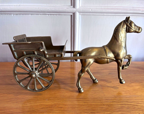 Vintage victorian brass horse - victorian,