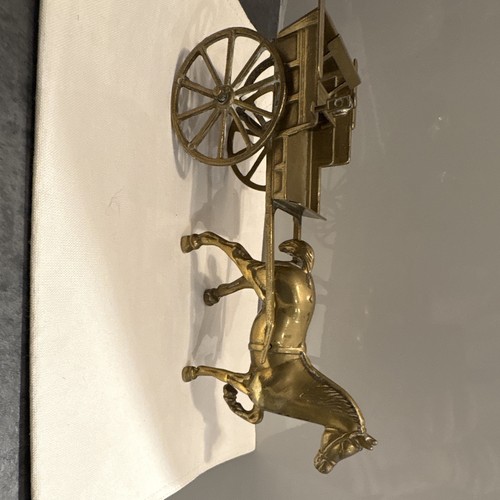Brass horse drawn cart - brass, horse-drawn