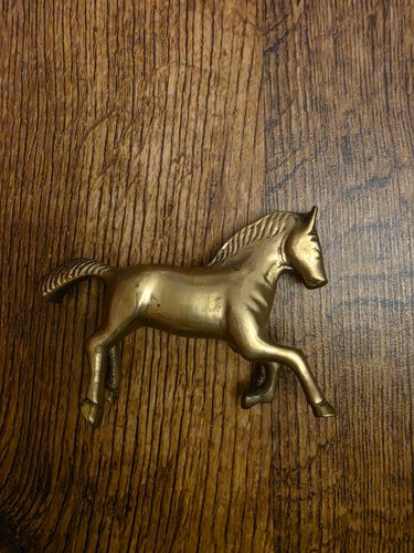 Vintage brass trotting horse - trotting,