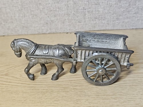 Vintage cast white metal horse - cast,