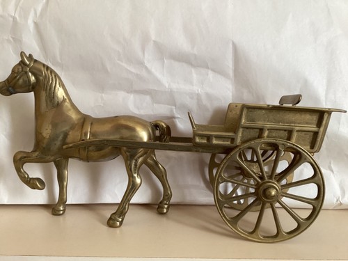 Solid brass horse - solid, cart