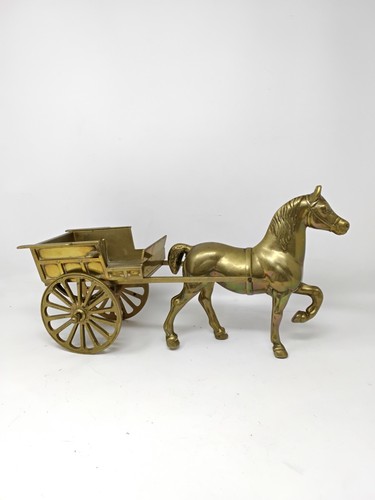 Vintage decorative brass horse - brass,