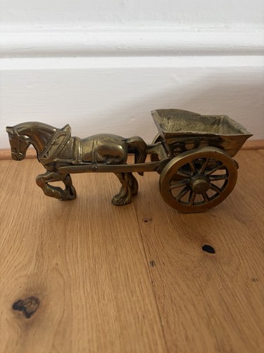 Vintage heavy brass horse and - horse,
