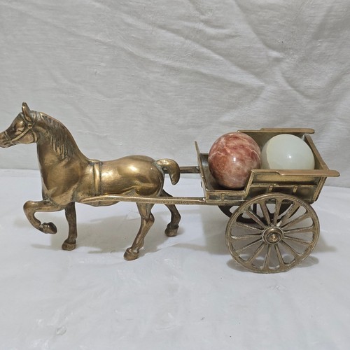 Vintage brass horse cart 24 - vintage,