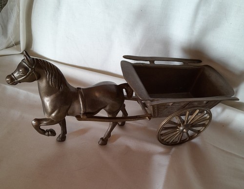 Brass horse and cart see - brass,