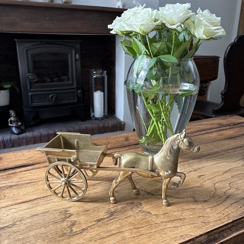 Brass horse cart - horse, &